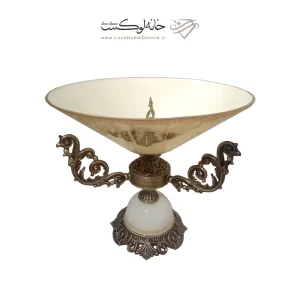 میوه خوری کلاه چینی دسته مدل 2 پایه دار رومنس کرمی