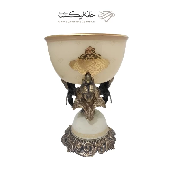 کاسه سوپر بزرگ پایه دار رومنس کرمی